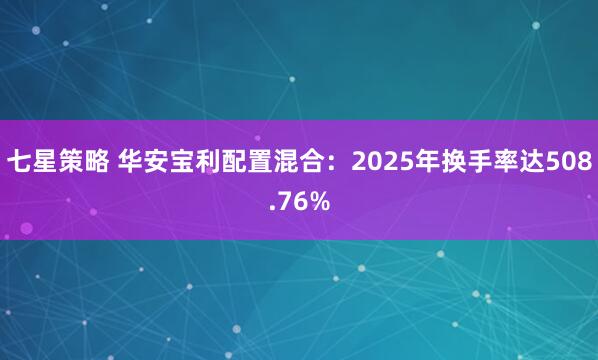 七星策略 华安宝利配置混合：2025年换手率达508.76%